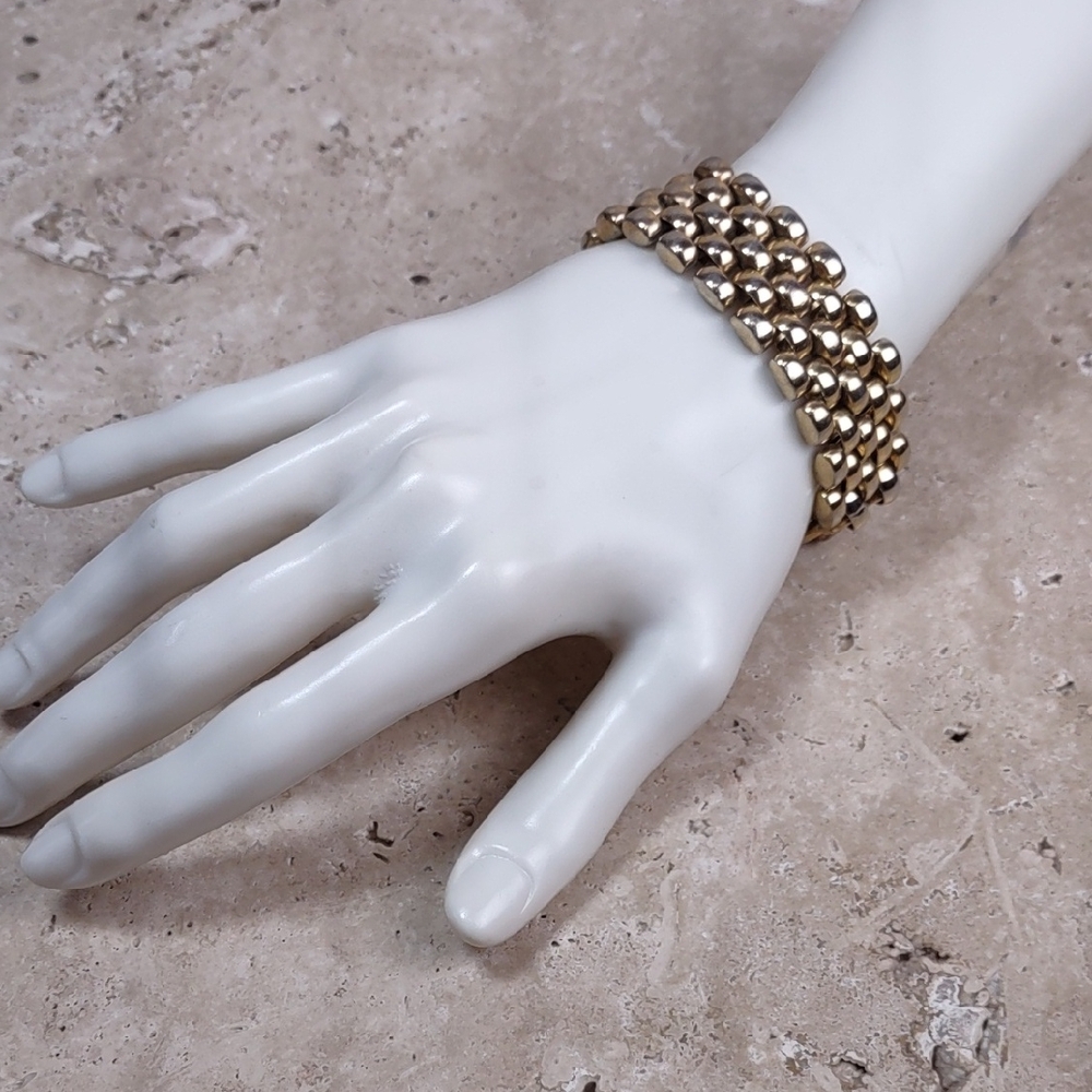Vintage Bergere Goldtone Panther Link Bracelet